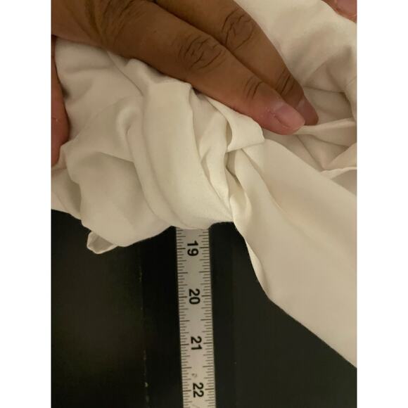 Vintage Cline Kolarek Womens Wrap Top Medium White Bell Sleeve Cropped Pirate - Picture 5 of 6